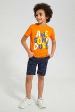 Load image into Gallery viewer, Redtag-Orange-Aewsome-Print-T-Shirt-Graphic-T-Shirts-Boys-2 to 8 Years