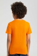 Load image into Gallery viewer, Redtag-Orange-Aewsome-Print-T-Shirt-Graphic-T-Shirts-Boys-2 to 8 Years
