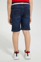تنزيل الصورة على معرض الصور، Redtag-Midwash-Ribbed-Waistband-Short-Denim-Shorts-Boys-2 to 8 Years