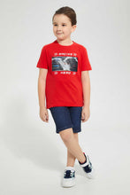 تنزيل الصورة على معرض الصور، Redtag-Midwash-Ribbed-Waistband-Short-Denim-Shorts-Boys-2 to 8 Years