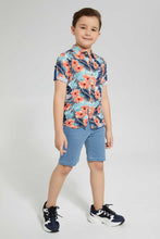 تنزيل الصورة على معرض الصور، Redtag-Lightwash-Ribbed-Waistband-Short-Denim-Shorts-Boys-2 to 8 Years