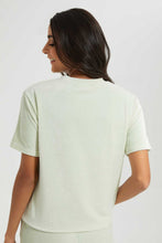 تنزيل الصورة على معرض الصور، Redtag-Mint-Drop-Needle-Velvet-T-Shirt-Loungewear-T-Shirts-Women's-
