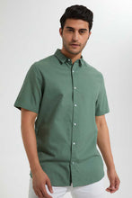 Load image into Gallery viewer, Redtag-Green-S/S-Oxford-Shirt-Casual-Shirts-Men's-