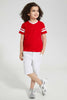 Redtag-2Pk-Red-And-Blue-V-Neck-T-Shirt-V-Neck-T-Shirts-Boys-2 to 8 Years