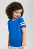Redtag-2Pk-Red-And-Blue-V-Neck-T-Shirt-V-Neck-T-Shirts-Boys-2 to 8 Years