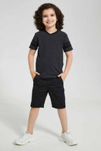 Load image into Gallery viewer, Redtag-2Pk-Grey-And-Yellow-V-Neck-T-Shirt-V-Neck-T-Shirts-Boys-2 to 8 Years