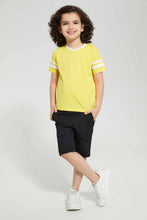 Load image into Gallery viewer, Redtag-2Pk-Grey-And-Yellow-V-Neck-T-Shirt-V-Neck-T-Shirts-Boys-2 to 8 Years