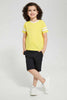 Redtag-2Pk-Grey-And-Yellow-V-Neck-T-Shirt-V-Neck-T-Shirts-Boys-2 to 8 Years