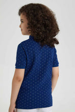 تنزيل الصورة على معرض الصور، Redtag-Navy-Print-Collar-Stand-Polo-Polo-Shirts-Boys-2 to 8 Years