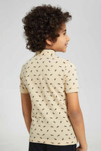 Load image into Gallery viewer, Beige Stand Polo Shirt