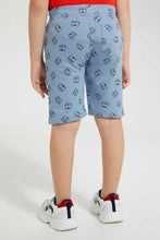 تنزيل الصورة على معرض الصور، Redtag-Blue-Tiger-Print-Short-Active-Shorts-Boys-2 to 8 Years
