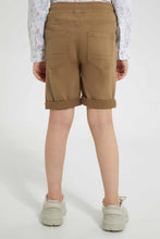 تنزيل الصورة على معرض الصور، Redtag-Khaki-Twill-5-Pocket-Western-Short-Denim-Shorts-Boys-2 to 8 Years