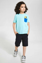 تنزيل الصورة على معرض الصور، Redtag-Black-Cargo-Pocket-Pullon-Short-Pull-On-Shorts-Boys-2 to 8 Years