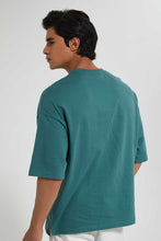 Load image into Gallery viewer, Redtag-Green-Solid-T-Shirt-With-Scoop-Heim-Plain-Men's-
