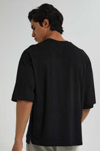 Load image into Gallery viewer, Redtag-Black-Solid-T-Shirt-With-Scoop-Heim-Plain-Men's-