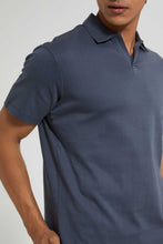 تنزيل الصورة على معرض الصور، Redtag-Grey-Polo-Shirt-With-Cuban-Placket-Polo-Shirts-Men's-