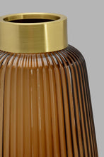 تنزيل الصورة على معرض الصور، Redtag-Gold-Ribbed-Glass-And-Gold-Metal-Vase-Platter-Home-Decor-