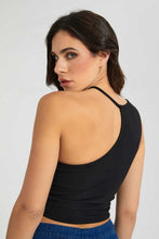 Load image into Gallery viewer, Redtag-Black-Asymmetric-Neck-Sleeevless-Top-Plain-Women's-