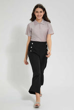 تنزيل الصورة على معرض الصور، Redtag-Pink/Gold-Lurex-Collared-Top-Plain-Senior-Girls-9 to 14 Years