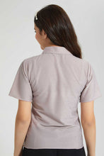 تنزيل الصورة على معرض الصور، Redtag-Pink/Gold-Lurex-Collared-Top-Plain-Senior-Girls-9 to 14 Years