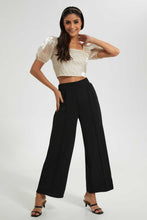 Load image into Gallery viewer, Redtag-Gold-Flocking-Detail-Organza-Blouse-Blouses-Women's-