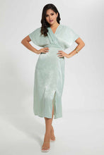Load image into Gallery viewer, Redtag-Mint-Wide-Shoulder-Front-Overlap-Dress-Dresses-Women's-