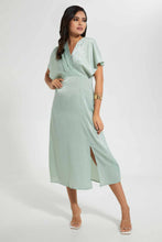 Load image into Gallery viewer, Redtag-Mint-Wide-Shoulder-Front-Overlap-Dress-Dresses-Women's-