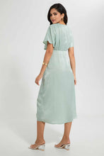 Load image into Gallery viewer, Redtag-Mint-Wide-Shoulder-Front-Overlap-Dress-Dresses-Women's-