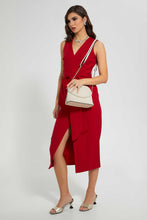Load image into Gallery viewer, Redtag-Red-Belted-Midi-Dress-Dresses-Women's-