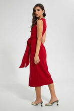 Load image into Gallery viewer, Redtag-Red-Belted-Midi-Dress-Dresses-Women's-