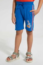 تنزيل الصورة على معرض الصور، Redtag-Blue-Bugs-Bunny-Elasticacated-Waist-Short-Active-Shorts-Boys-2 to 8 Years