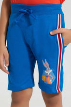 تنزيل الصورة على معرض الصور، Redtag-Blue-Bugs-Bunny-Elasticacated-Waist-Short-Active-Shorts-Boys-2 to 8 Years