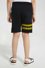 تنزيل الصورة على معرض الصور، Redtag-Black-Batman-Elasticated-Waist-Short-Active-Shorts-Boys-2 to 8 Years