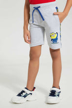 Load image into Gallery viewer, Redtag-Grey-Minion-Elasticated-Waist-Short-Active-Shorts-Boys-2 to 8 Years