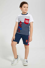 تنزيل الصورة على معرض الصور، Redtag-White-Spiderman-T-Shirt-And-Short-Set-Sets-Boys-2 to 8 Years