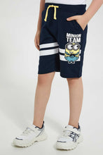 تنزيل الصورة على معرض الصور، Redtag-Navy-Minions-Short-Active-Shorts-Boys-2 to 8 Years