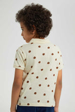 تنزيل الصورة على معرض الصور، Redtag-Beige-Lion-Printed-Polo-Polo-Shirts-Boys-2 to 8 Years