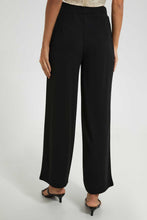 Load image into Gallery viewer, Redtag-Black-Wide-Leg-Pintuck-Detail-Trouser-Culottes-Women's-