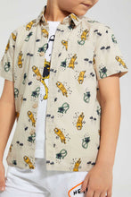 تنزيل الصورة على معرض الصور، Redtag-Beige-Shirt-And-T-Shirt-Set-Casual-Shirts-Boys-2 to 8 Years