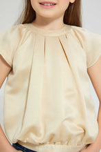 تنزيل الصورة على معرض الصور، Redtag-Gold-Pleated-Blouse-Blouses-Girls-2 to 8 Years