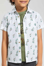تنزيل الصورة على معرض الصور، Redtag-White-Safari-Print-T-Shirt-And-Shirt-Set-Casual-Shirts-Boys-2 to 8 Years