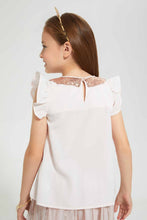 تنزيل الصورة على معرض الصور، Redtag-Pink-Sequenced-Peter-Pan-Collar-Blouse-Blouses-Girls-2 to 8 Years