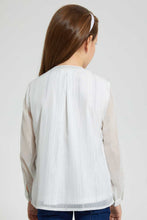 تنزيل الصورة على معرض الصور، Redtag-White-Frilled-Lurex-Blouse-Blouses-Girls-2 to 8 Years