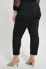 Load image into Gallery viewer, Redtag-Black-Turn-Up-Detail-Trouser-Trousers-Women's-