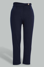 Load image into Gallery viewer, Redtag-Navy-Wide-Leg-Pant-With-Shiny-Button-Culottes-Women's-