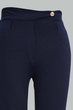 Load image into Gallery viewer, Redtag-Navy-Wide-Leg-Pant-With-Shiny-Button-Culottes-Women's-