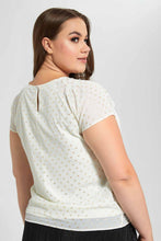 Load image into Gallery viewer, Redtag-Ivory-Foil-Print-Top-Blouses-Women's-