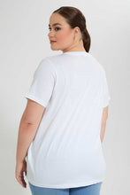 تنزيل الصورة على معرض الصور، Redtag-White-S/S-V-Neck-T-Shirt-V-Neck-T-Shirts-Women's-