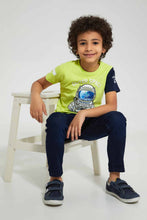 Load image into Gallery viewer, Redtag-Green-Spaceman-T-Shirt-Graphic-T-Shirts-Boys-2 to 8 Years