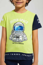 Load image into Gallery viewer, Redtag-Green-Spaceman-T-Shirt-Graphic-T-Shirts-Boys-2 to 8 Years